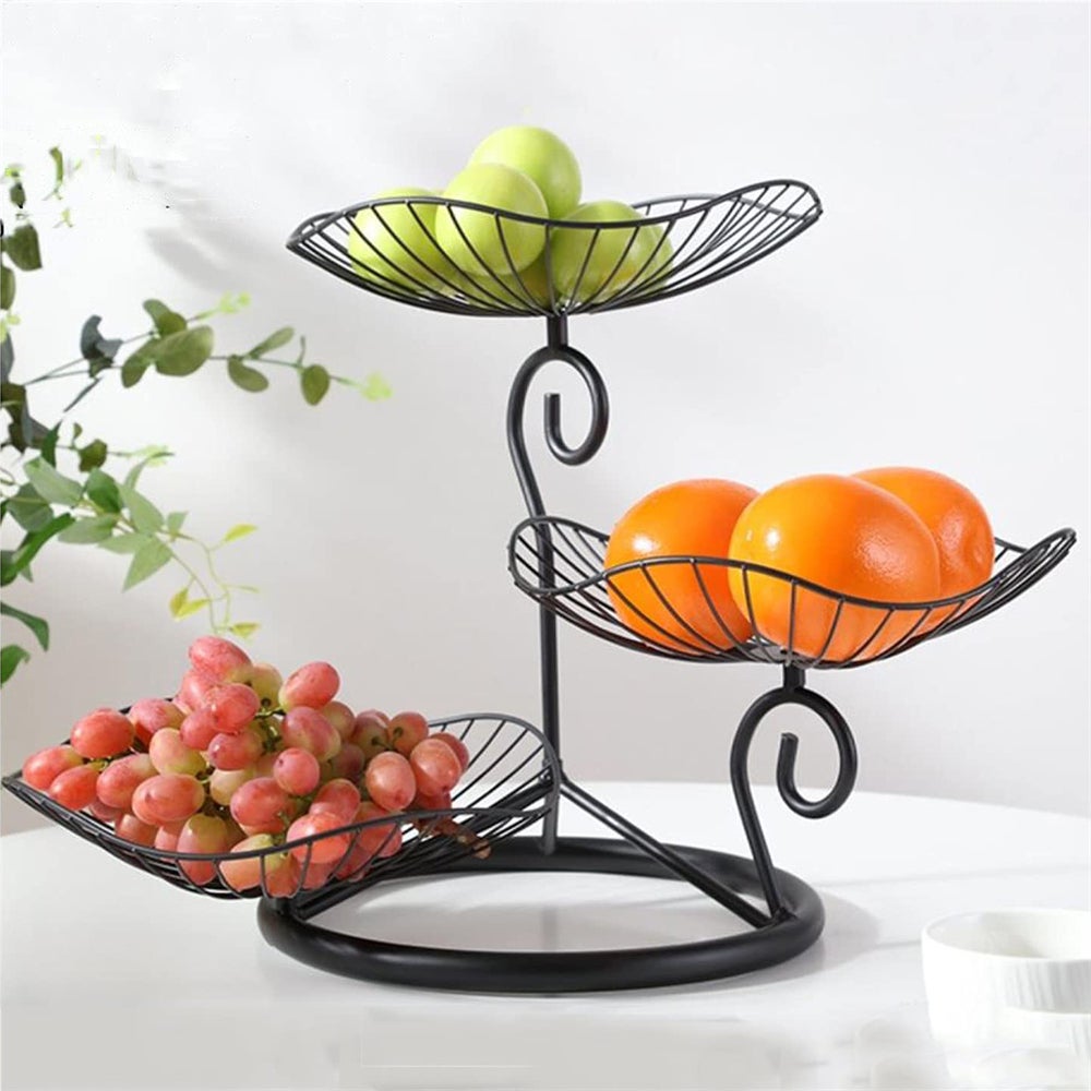 Plato De Cesta De Frutas De Drenaje Rápido De Tres Capas Transparente  Bandeja De Almacenamiento De, image size:1000x1000