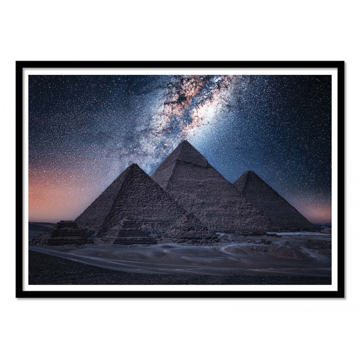 Art-poster - egyptian night - manjik pictures - con marco negro 30 x 40 cm