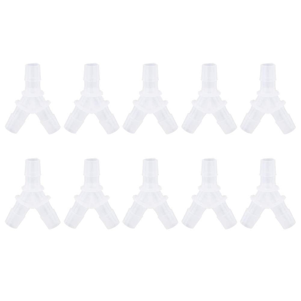 Lot de 10 raccords de tuyau souples en Y pour aquarium, pompe à air, connecteur à 3 voies (6,4 mm) - 6