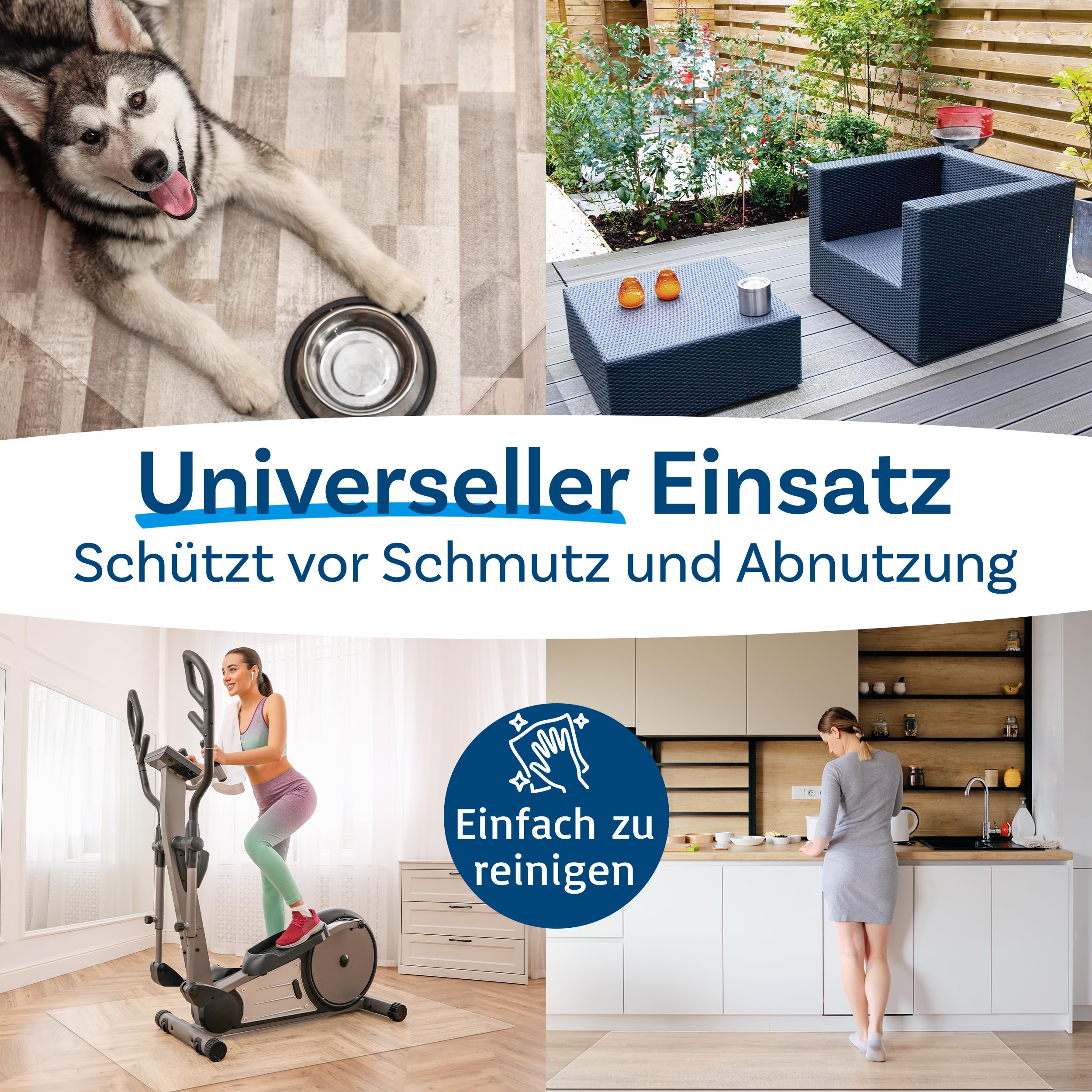 Neo Tapis de Protection pour sols durs pour Chaise de Bureau, épaisseur 1,5 mm, Transparent, 90 x 150 cm - 7