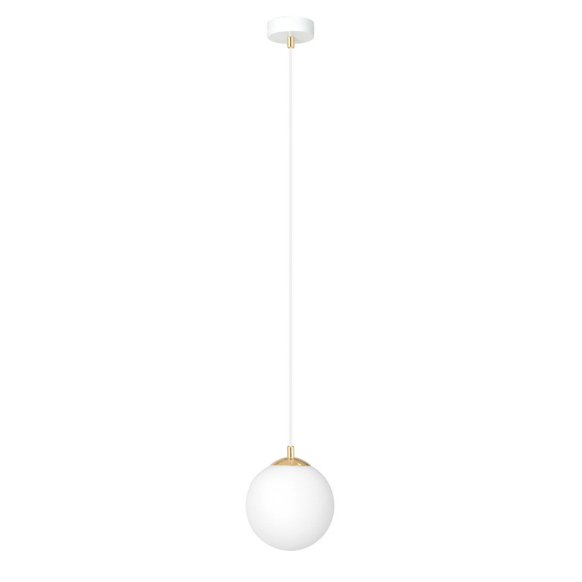 Lampa sufitowa wisząca Royal biało-złota 1xE14x10W szklana kula wym: 100 x 14 x 14 cm szkło Emibig