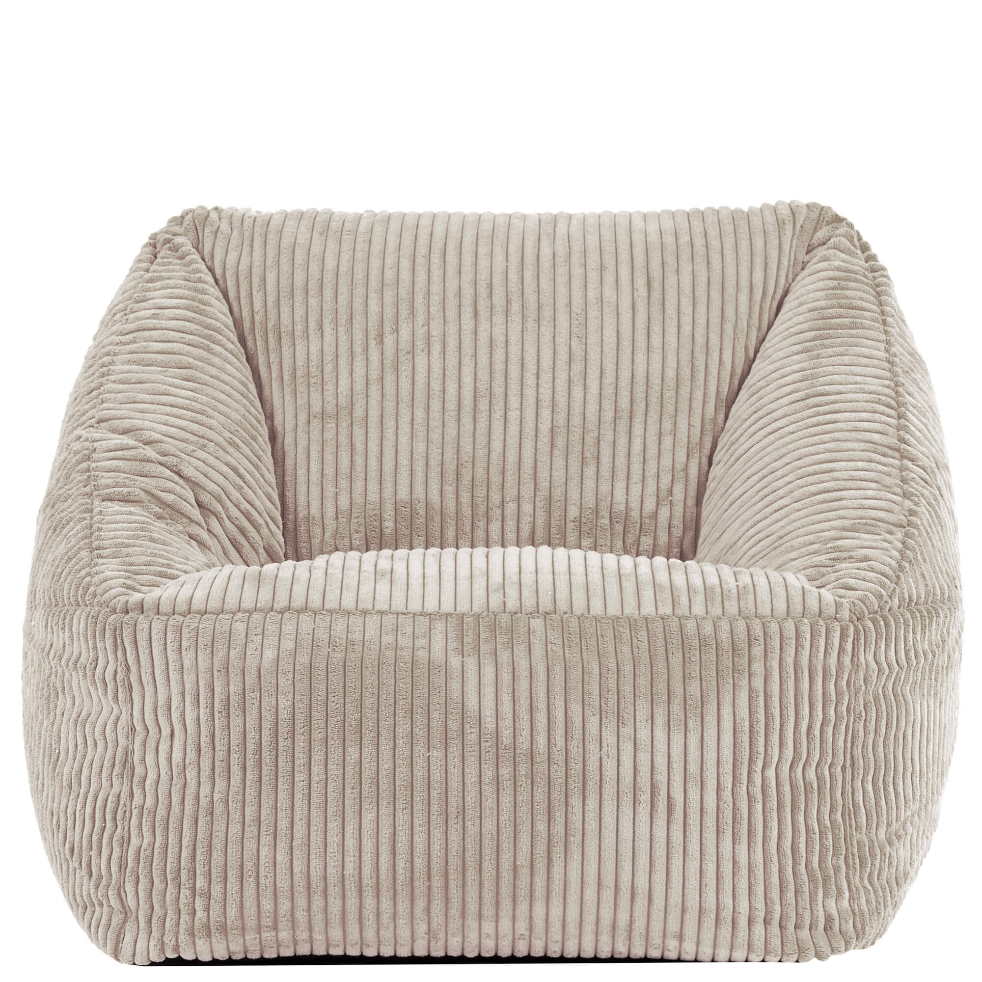 Lot de 2 poufs fauteuils enfant Icon velours côtelé beige galet, chambre, salon, 55x55xcm Oeko-Tex® - 4