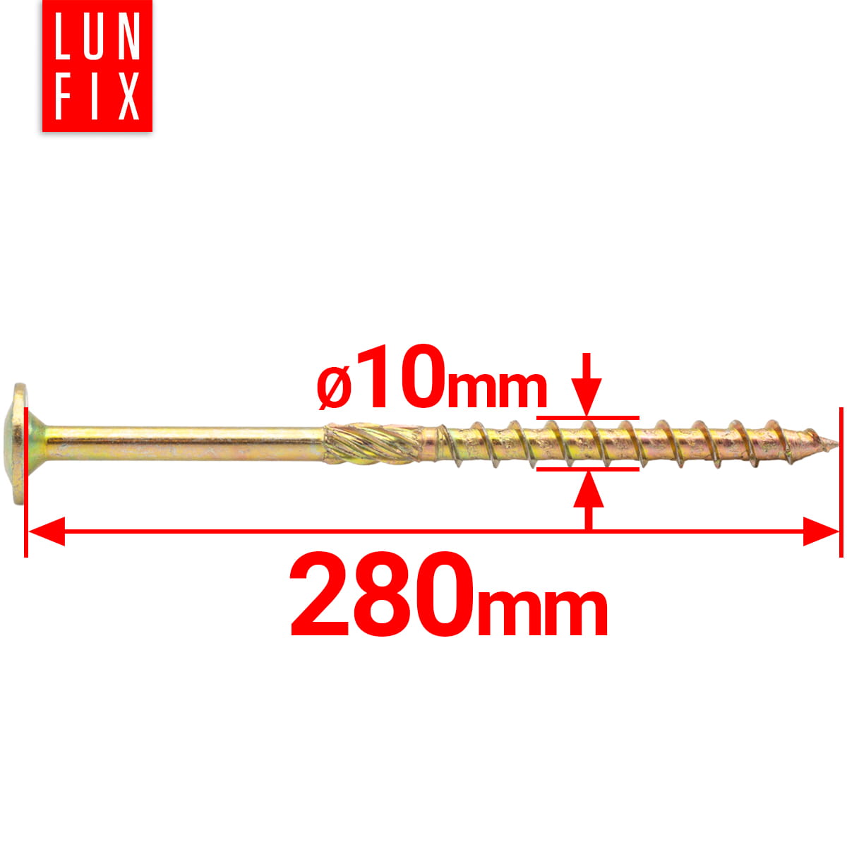 Wkręty ciesielskie z łbem talerzowym 10x280mm 1szt. - 2