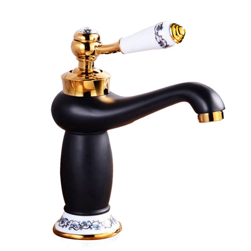 Bateria umywalkowa, bateria łazienkowa, bateria umywalkowa retro z regulacją ciepłej i zimnej wody - Z wężem doprowadzającym wodę