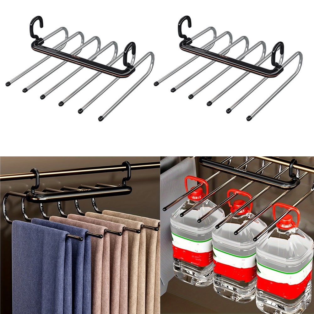 Grucce Pantaloni Salvaspazio 2 Pezzi - Appendino Multiuso Per Armadio Con Design Antiscivolo - Foto 10