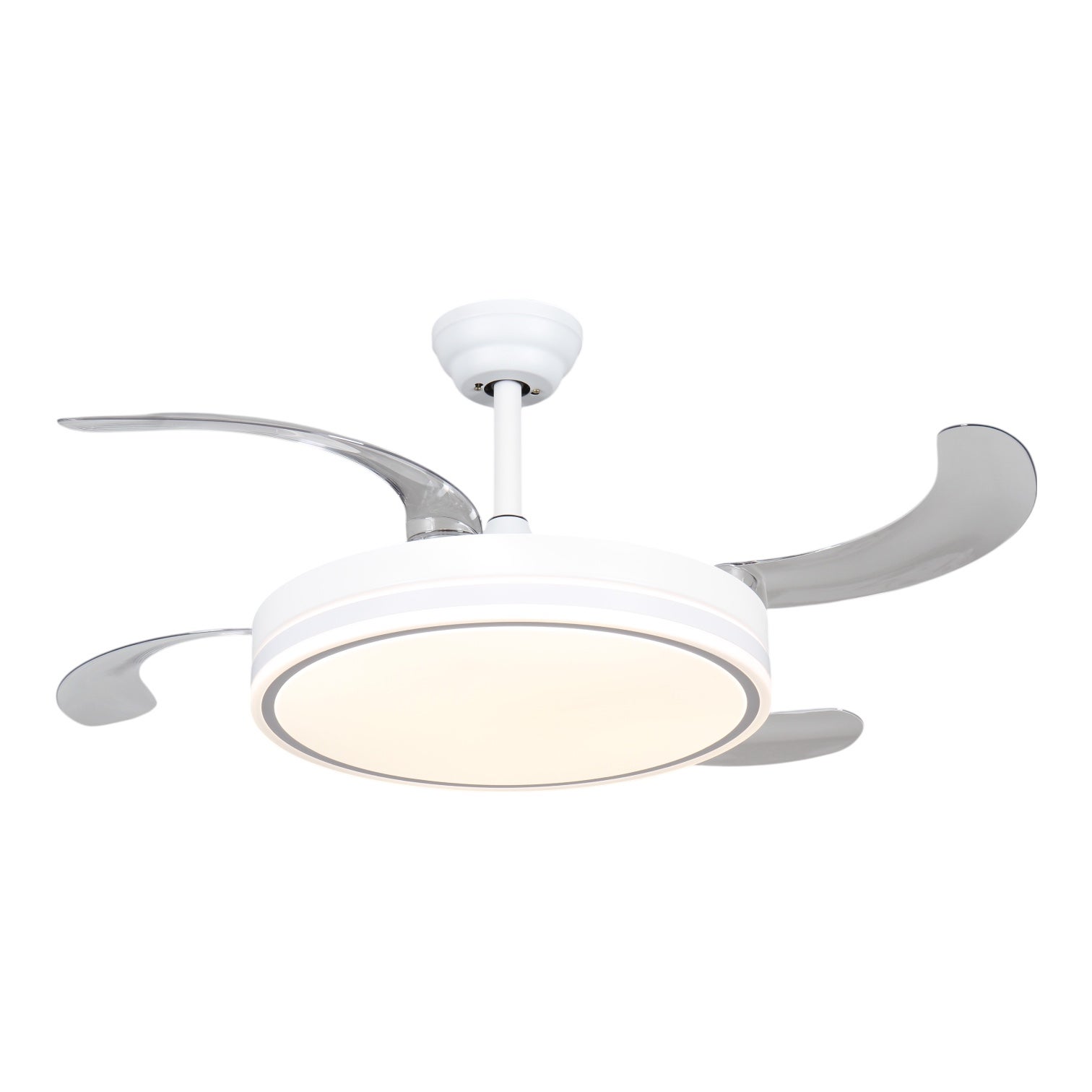Ventilador de techo con luz LED 36W Blanco en 3 Temperaturas de Luz con Mando a Distancia -Motor DC Eficiente y Silencioso, 3 tonalidades, aspas despl - 5