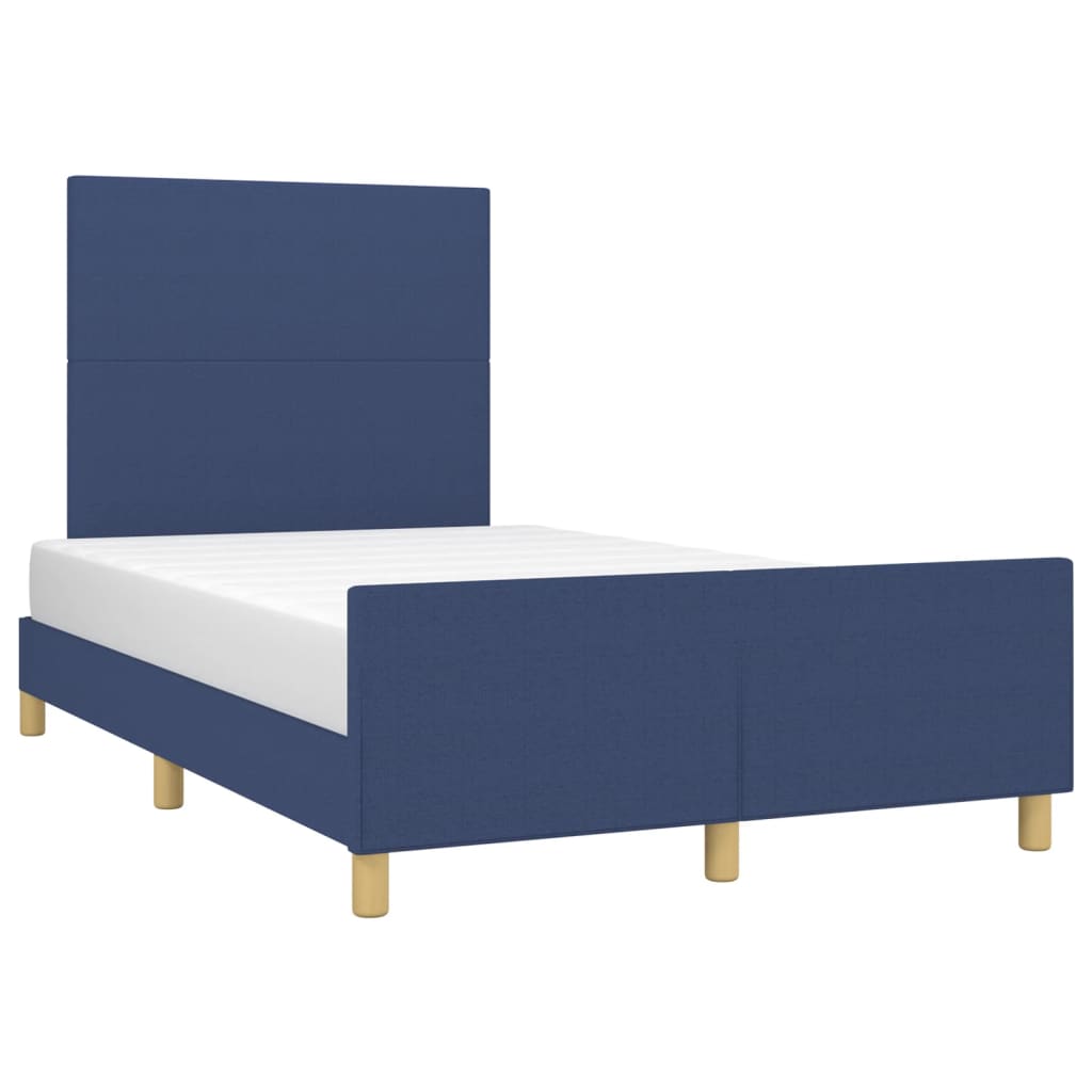 Cadre de lit sans matelas en tissu bleu, pour la chambre, 120 × 190 cm - 4