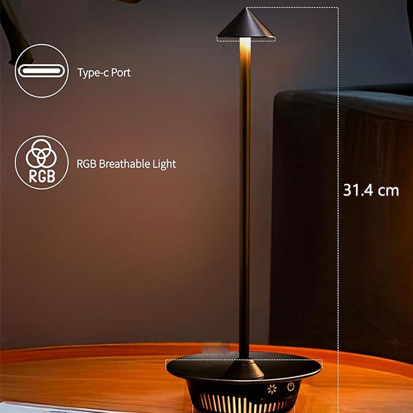 Lampe De Chevet Tactile Rechargeable, Lampe Veilleuse Variable 3 Voies, Lampe Veilleuse Or