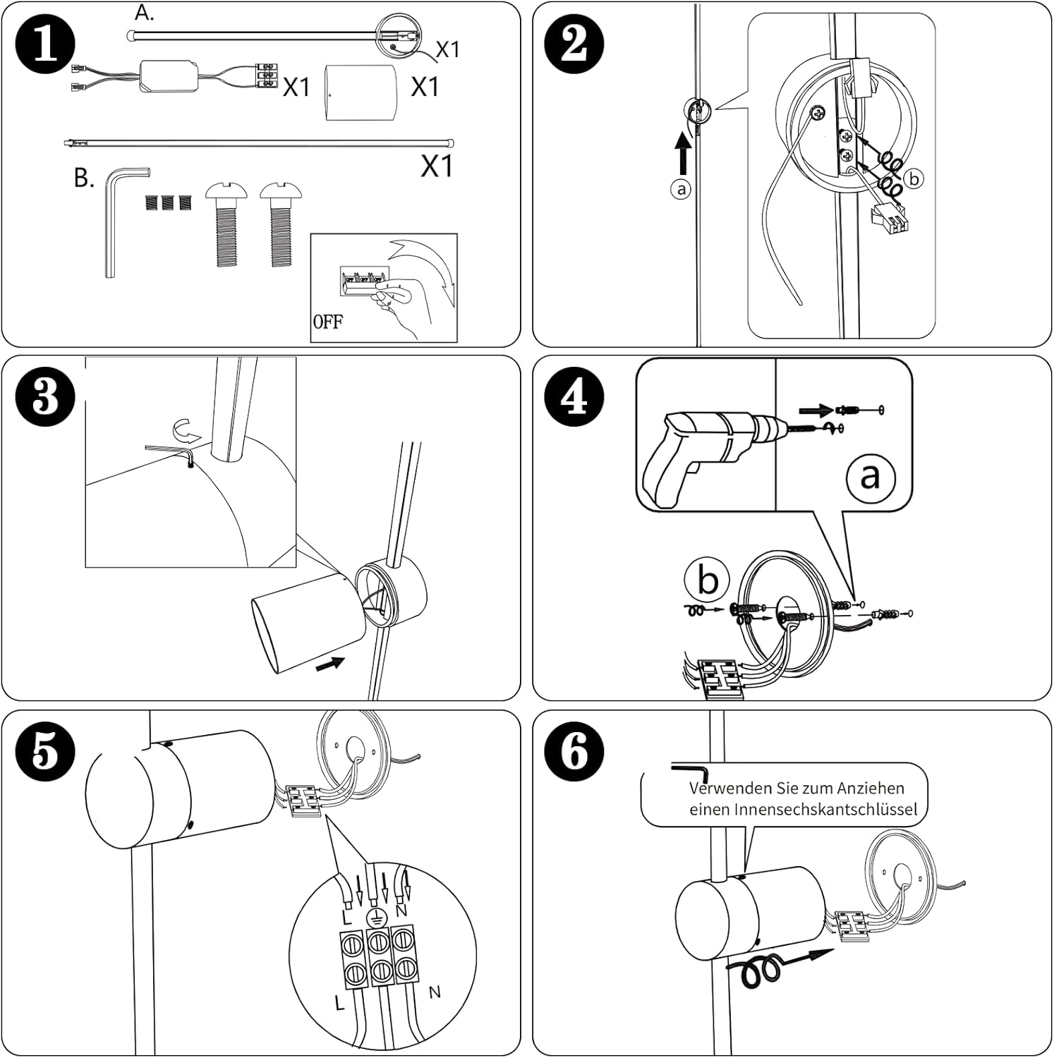 NETTLIFE Kinkiet LED 100cm Czarny, Nowoczesna Lampa Ścienna 3000K Ciepła Biel, Oświetlenie Pośrednie do Salonu Sypialni Przedpokoju Schodów Kuchni - 8