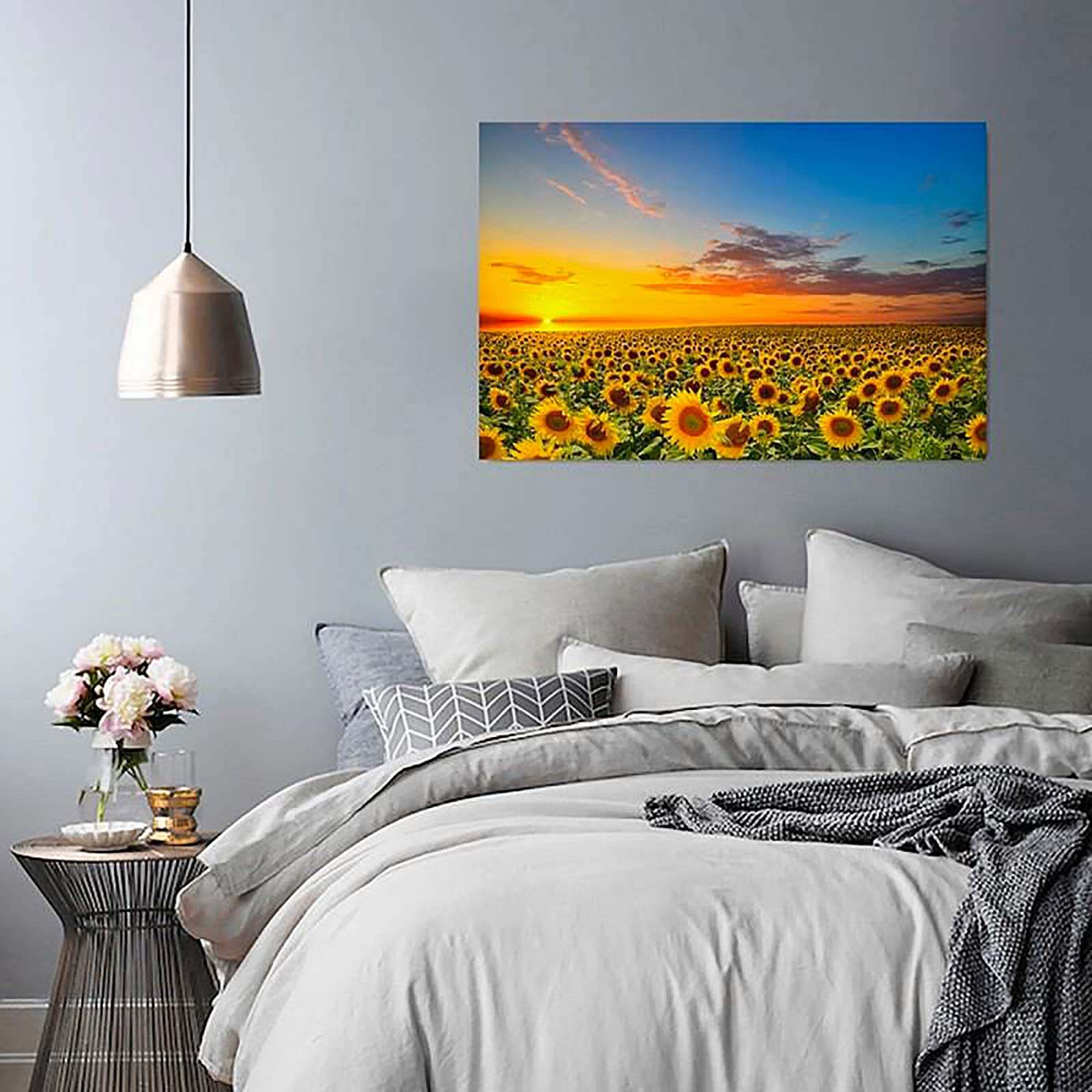Tableau paysage tournesols - 50 x 40 cm - 3