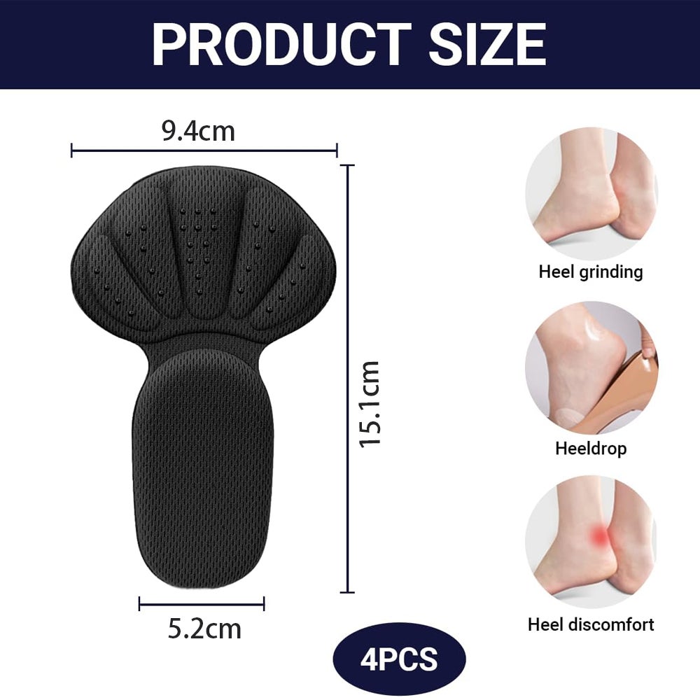 Coussinets De Talon, Lot de 4 Pads Talon en Mousse Épais et Respirant, Anti-Glisse et Anti-Frottement pour Chaussures Trop Grandes, Réducteur Confort - 5