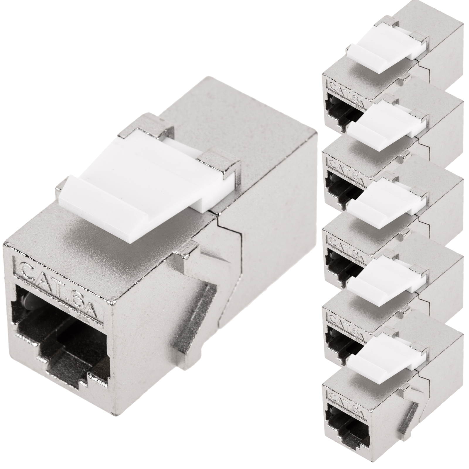 Lot De 8 Coupleurs RJ45 Femelle-femelle Blindés CAT 6a – Pour Extensions De Câbles Réseau Haute Performance