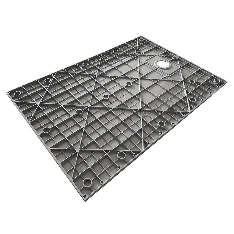 Piatto Doccia In Smc Vetroresina Effetto Pietra H 2,6 Cm Con Piletta Di Scarico Inclusa 90-120 Grigio - 4