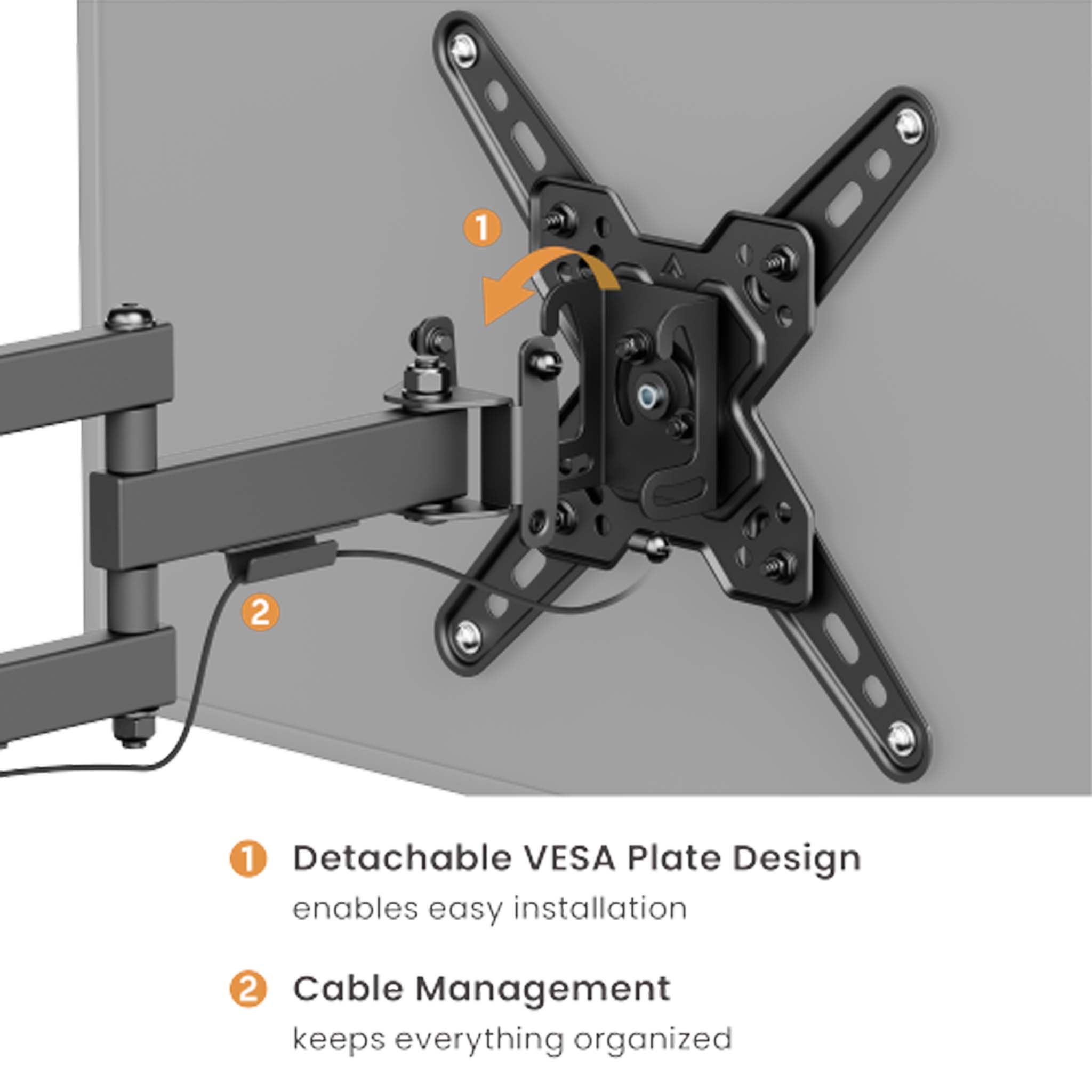 Wiltec Supporto TV a parete universale per schermi da 13