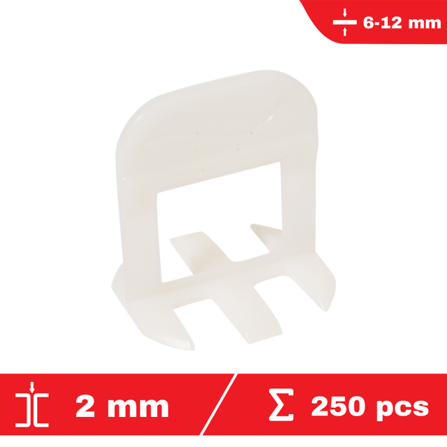 Croisillons à cale autonivelants 2mm - lot de 250 pcs - système de nivellement de carrelage - FLAT-PRO