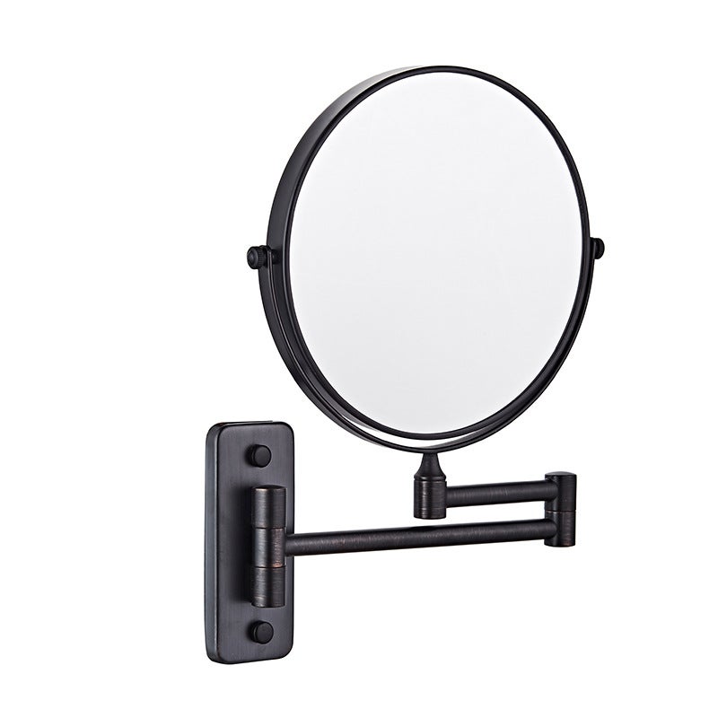 Lusterko kosmetyczne ścienne, powiększenie x10, obrotowe lusterko łazienkowe 360°, 20 cm, czarne