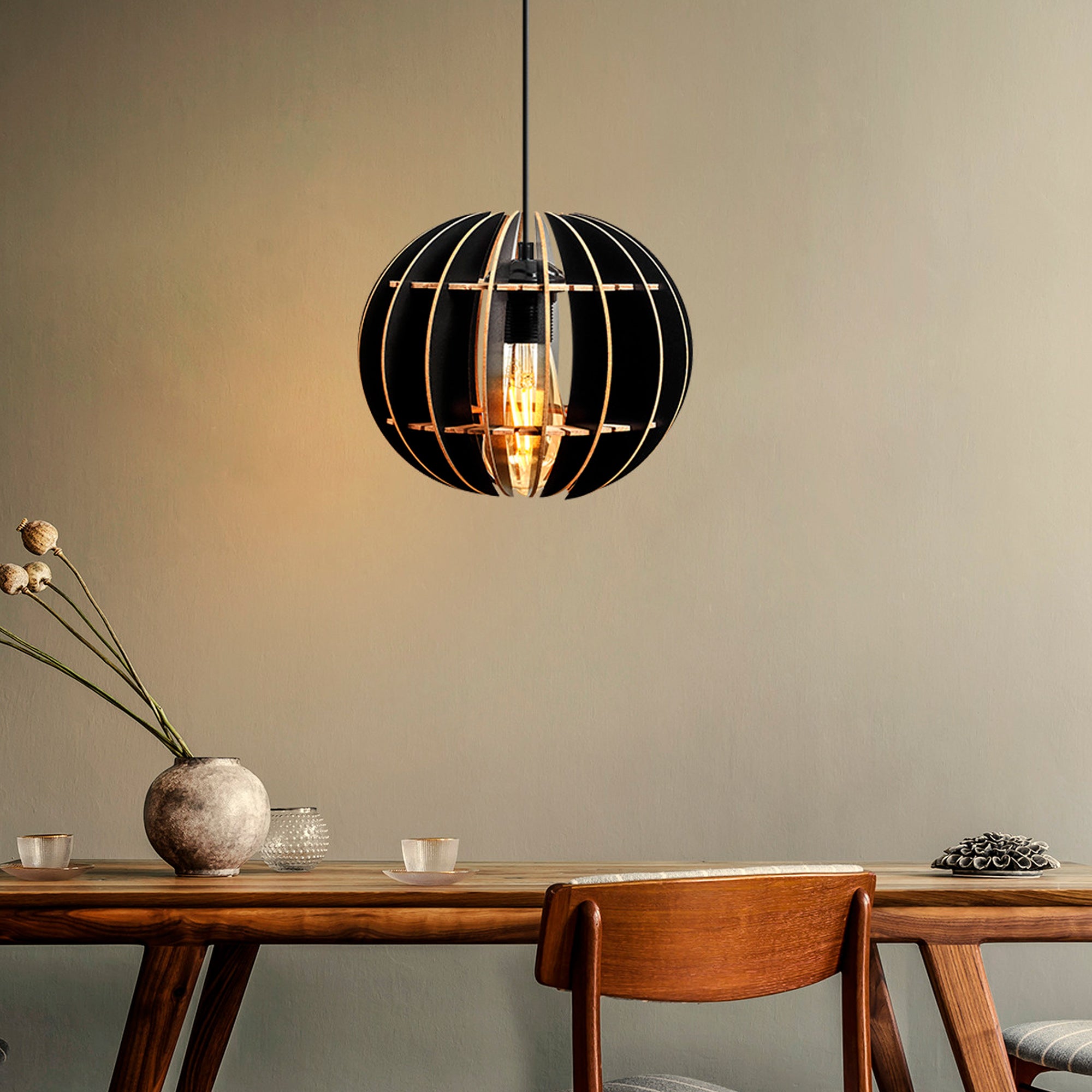 Plafoniera da 60 cm. Colore nero Tipo E27 Max 45-60W - 4