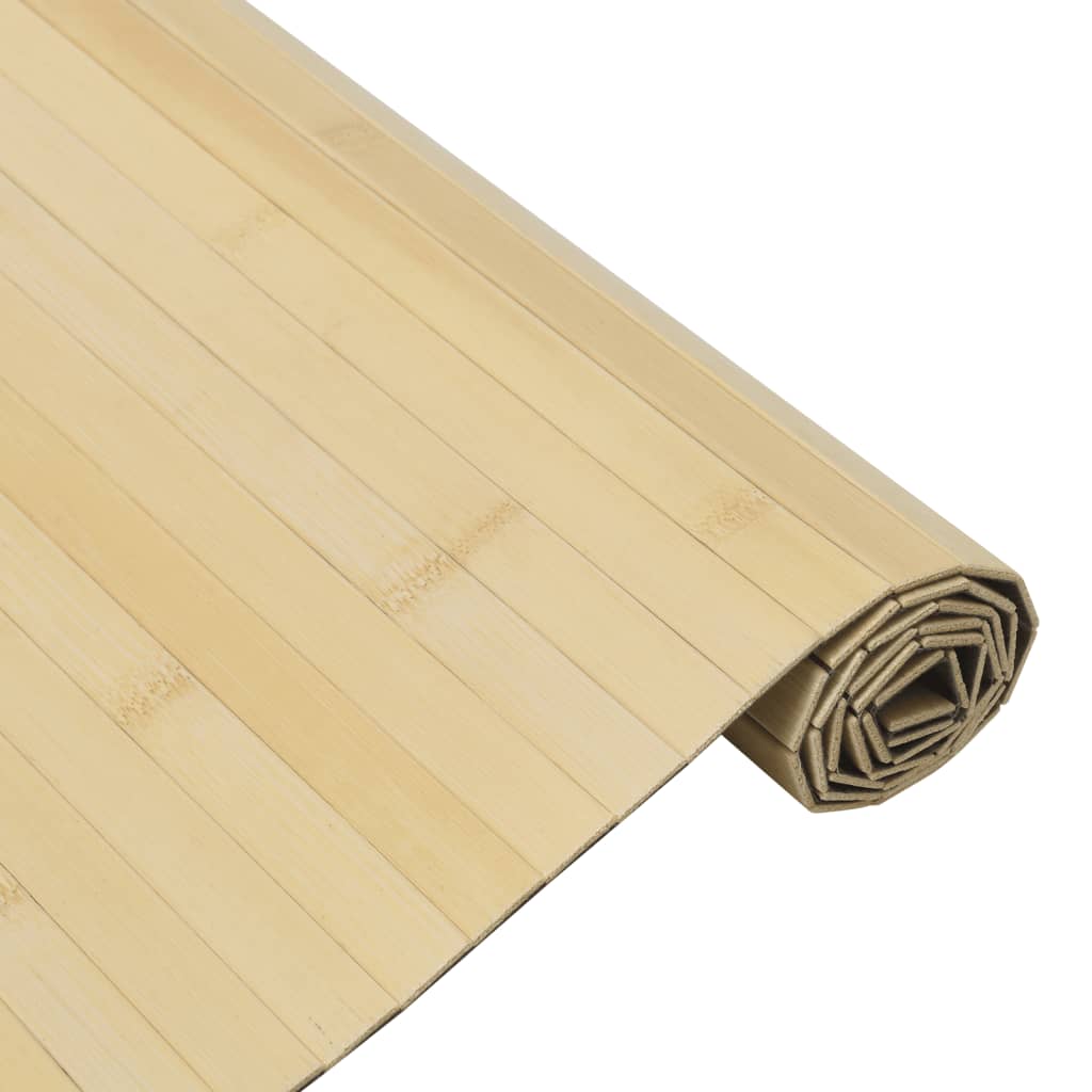 Tapis rectangulaire naturel clair 100x200 bambou - 4