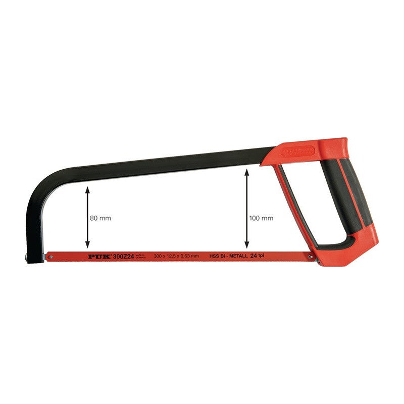 Metalowa rama piły PUK, długość ostrza 300 mm, 24 zęby/cal - B32100
