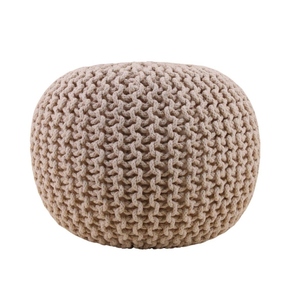 Pouf rond tricot 40x30cm - Ornami - 6