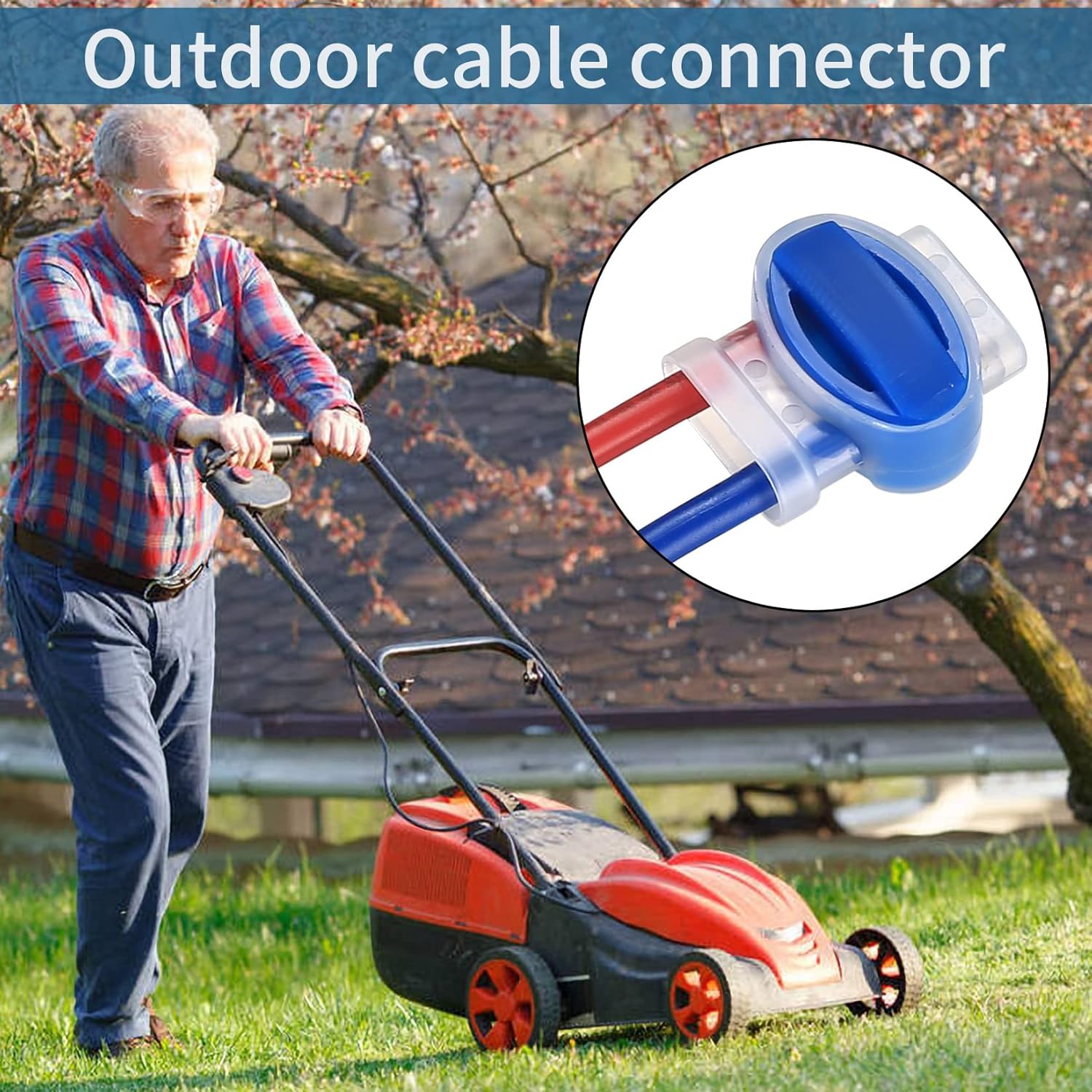 Lot de 20 connecteurs de câbles pour tondeuse à gazon robotisée, pour jardin extérieur, avec 10 bornes de connexion - 7