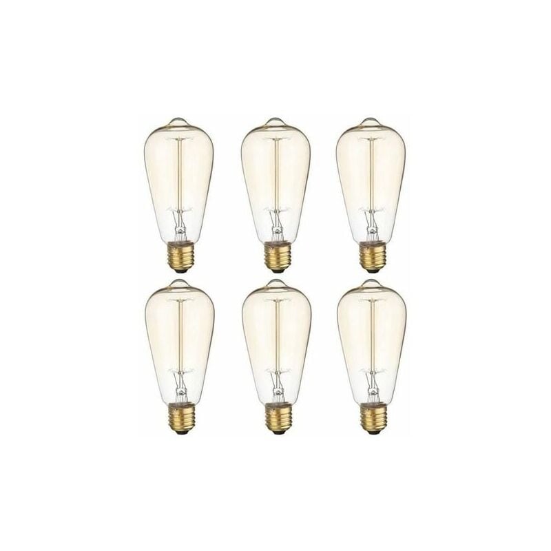 Ampoule Edison Incandescent 60W - Lot de 6, Ampoule Retro E27, 220V, Style Vintage pour Décoration - 4