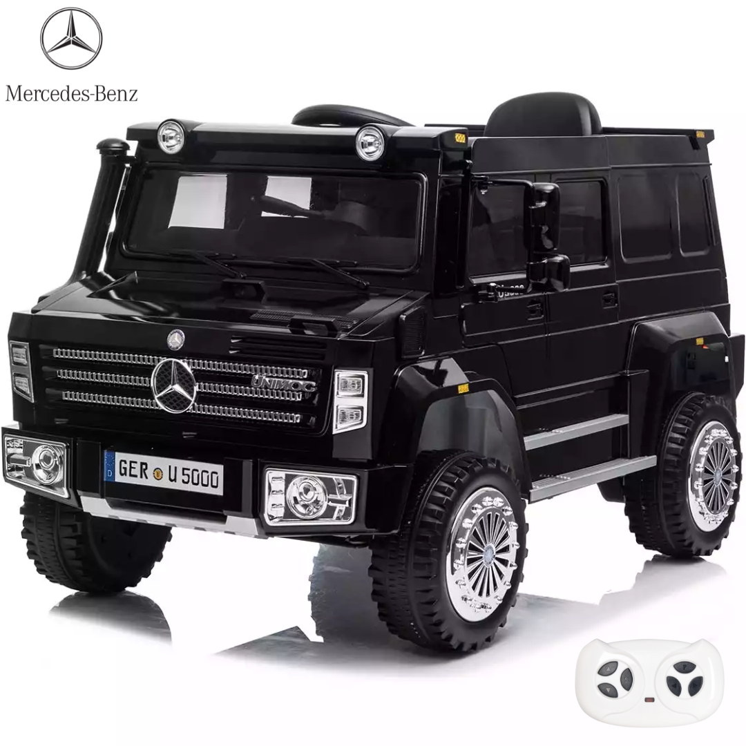 J.E.E.P. Wrangler - Voiture électrique pour enfant - 12 V - Double siège en cuir - Radio avec entrée Bluetooth et USB - Batterie au lithium - Roues