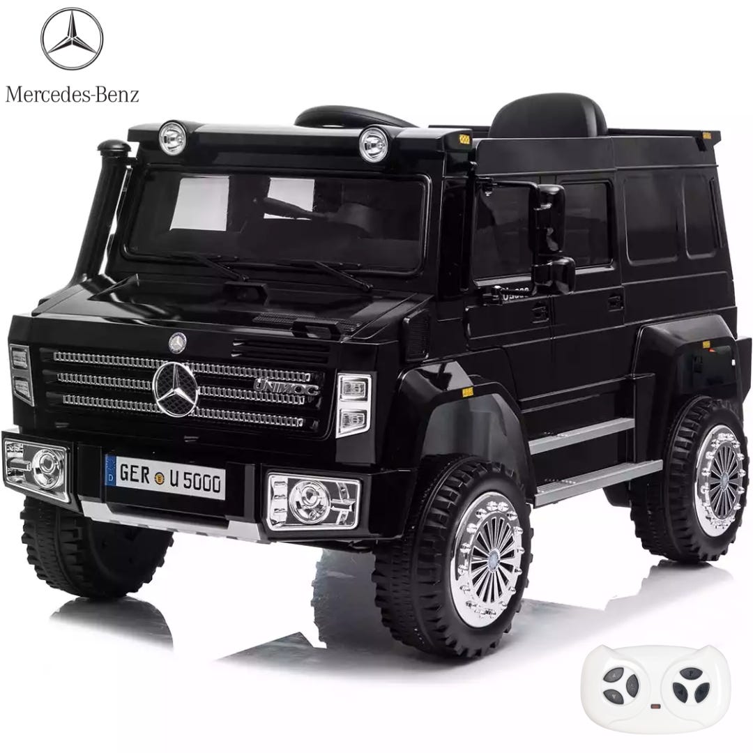 J.E.E.P. Wrangler - Voiture électrique pour enfant - 12 V - Double siège en cuir - Radio avec entrée Bluetooth et USB - Batterie au lithium - Roues J.E.E.P. Wrangler - Voiture électrique pour enfant - 12 V - Double siège en cuir - Radio avec entrée Bluetooth et USB - Batterie au lithium - Roues