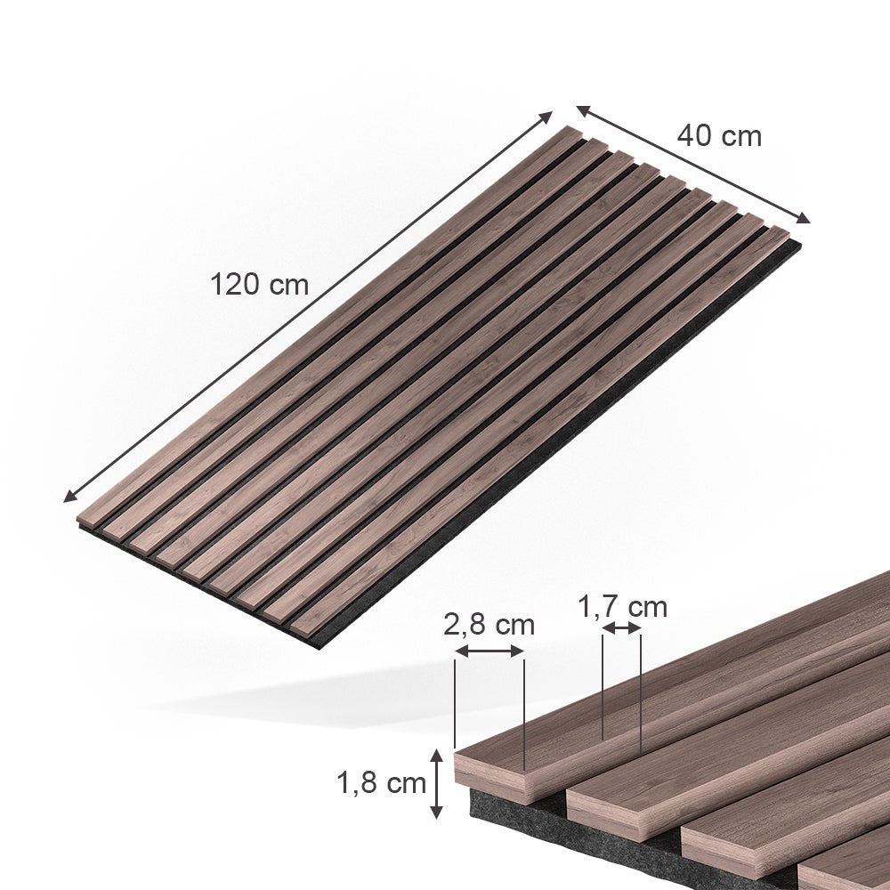 Vicco Panele ścienne Sonoa, Orzech włoski/Brązowy, 4 szt. - 2