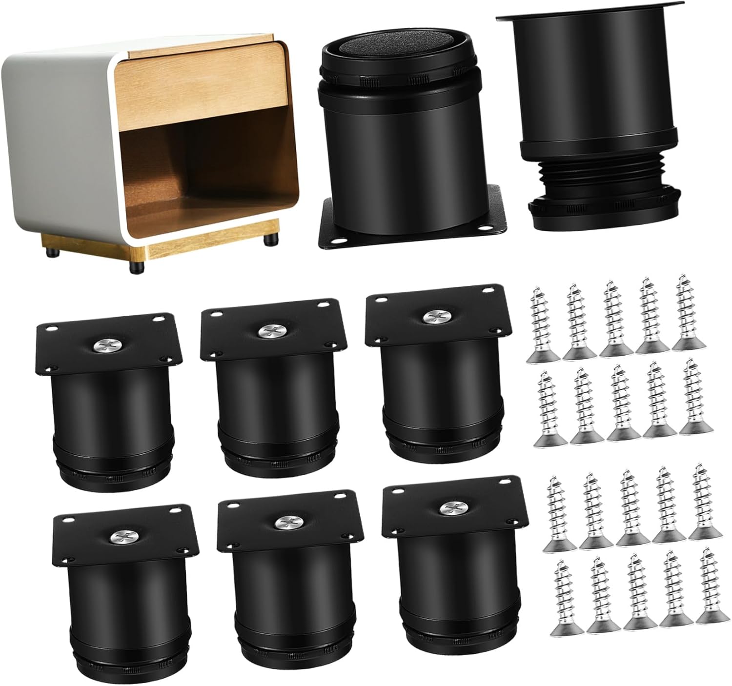 Set de 8 picioare reglabile din oțel inoxidabil, cu design elegant, pentru proiecte de pardoseli. 8buc