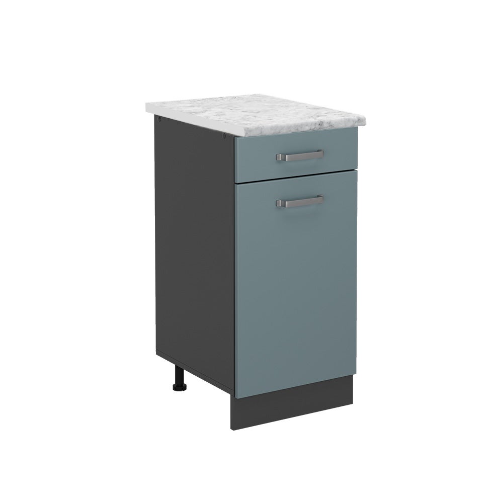 Vicco Szafka dolna do kuchni R-Line, Niebiesko-szary, 40 cm BR Marmur