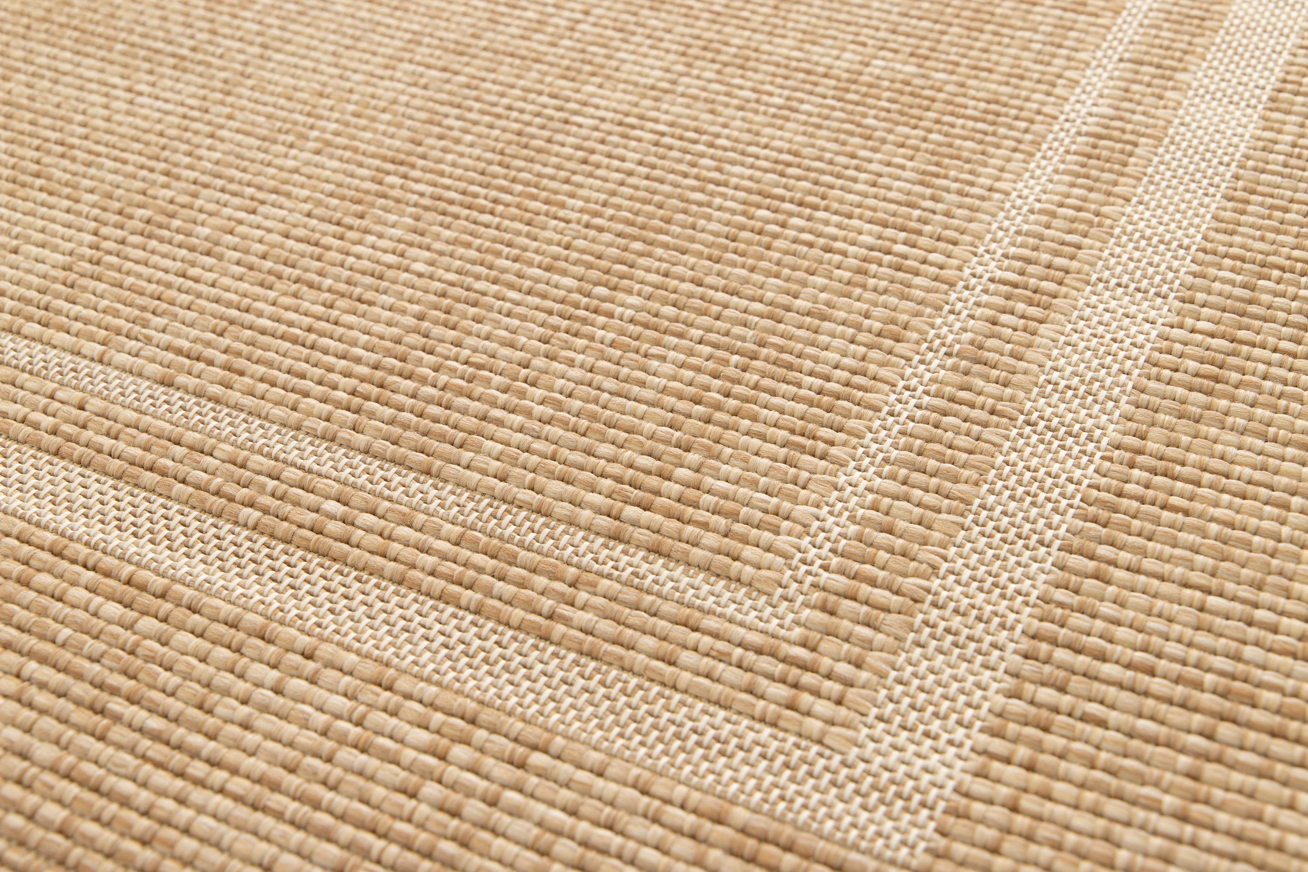 Tapete exterior bege retangular 80 x 150 cm GUINEA geométrico com aspeto de juta - ATTICGO - 4