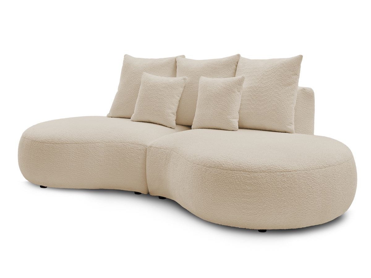 BOBOCHIC Canapé droit fixe 3 places SAINT-GERMAIN tissu bouclette Beige - 2