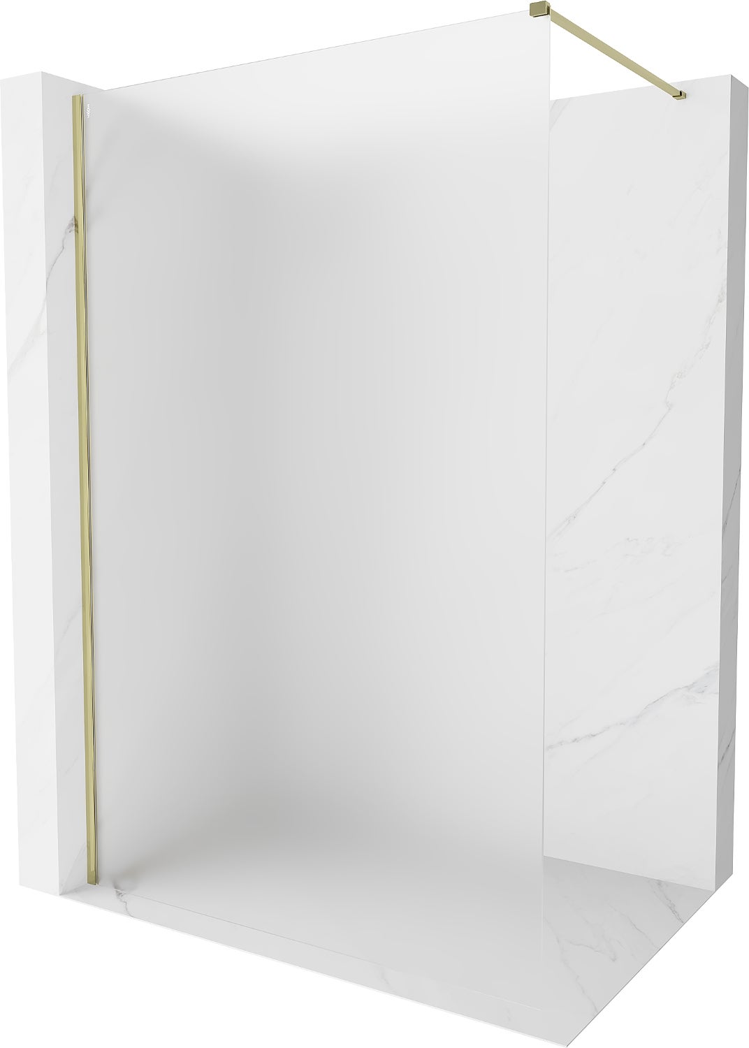 Mexen Kioto-X ścianka prysznicowa Walk-in 160 x 200 cm, szron 10 mm, złota - 800-160-101-50-30-X