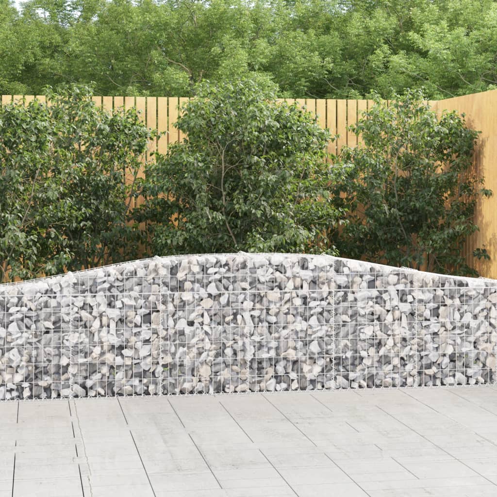 Kosze gabionowe, 2 szt, 400x30x60/80 cm, galwanizowane żelazo vidaXL