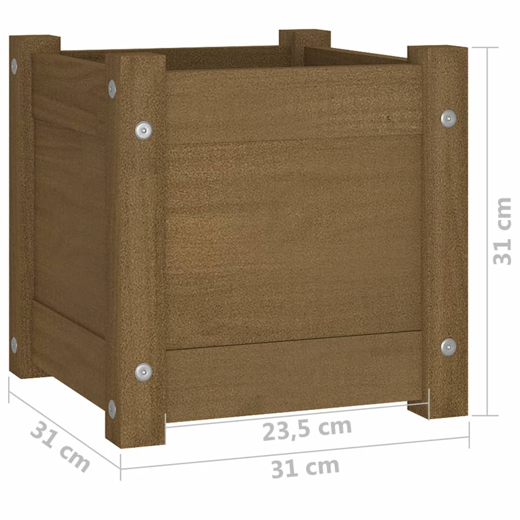 Maison Exclusive - Fioriera Giardino Marrone Ambra 31x31x31 cm Legno Massello Pino - 8