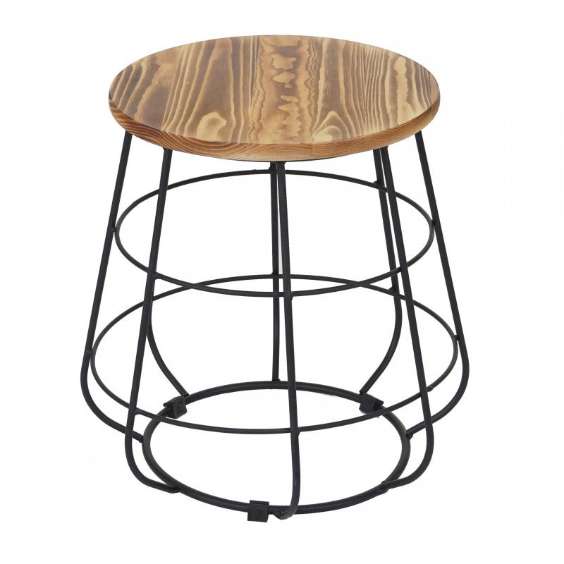 Taboret HWC-A80, taboret do przechowywania, wzornictwo przemysłowe, prawdziwe drewno MVG Ø35cm