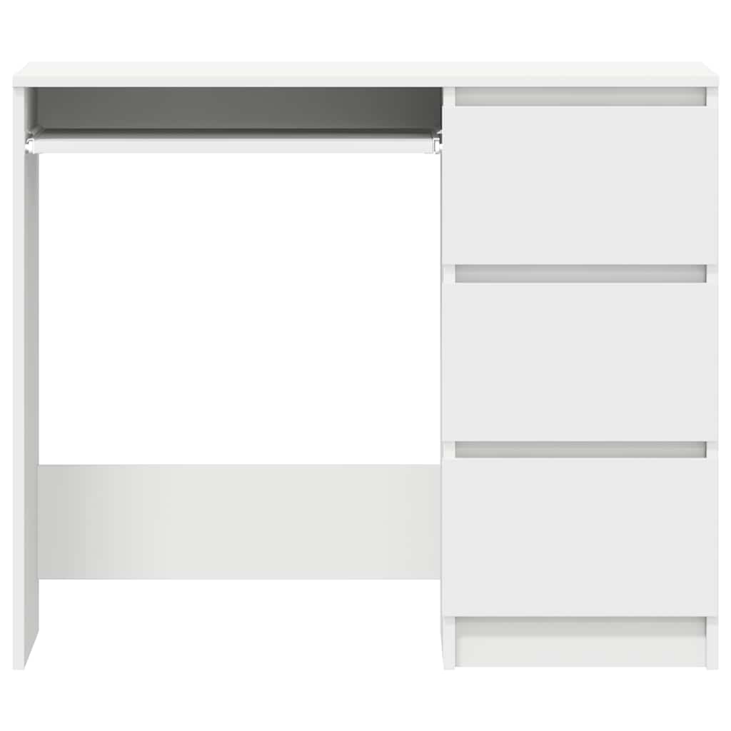 vidaXL Bureau Blanc 90x45x76 cm Bois d’ingénierie - 6