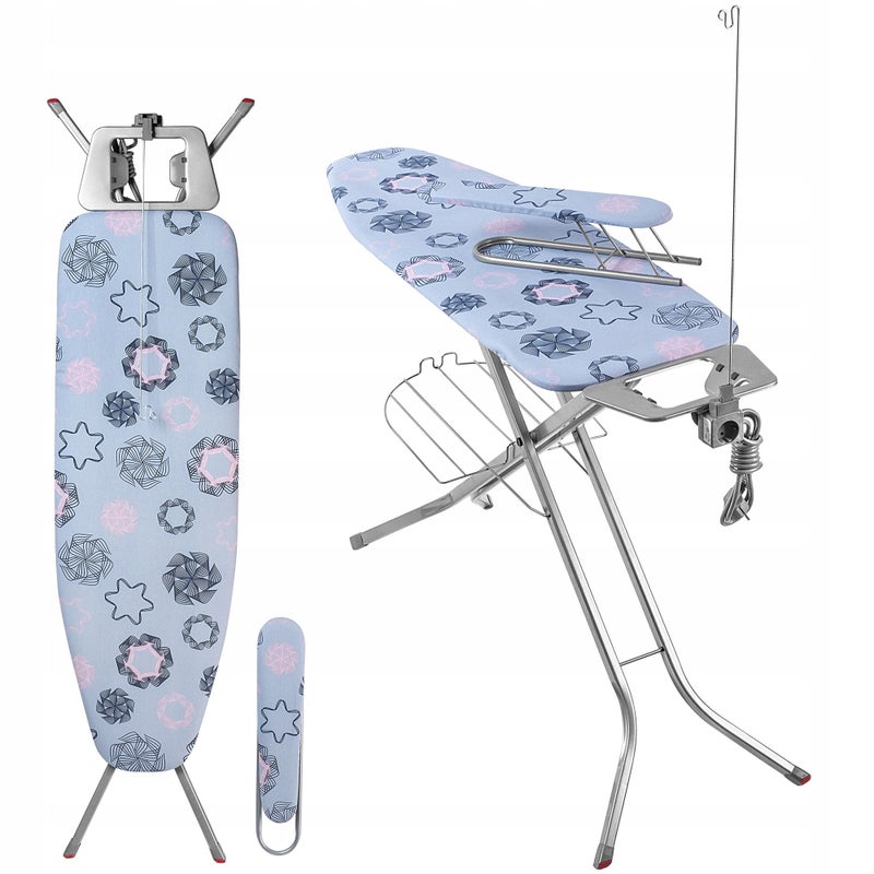 DESKA DO PRASOWANIA 120x38 cm SZEROKI BLAT Z GNIAZDEM + RĘKAWNIK FULL KADAX