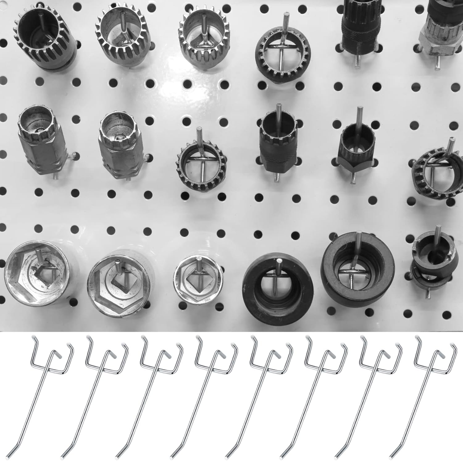30 pezzi ganci per pannello forato, per porta a muro, ganci a muro per organizzare attrezzi, ripiani per banchi da lavoro - 10 cm/5 cm - 4