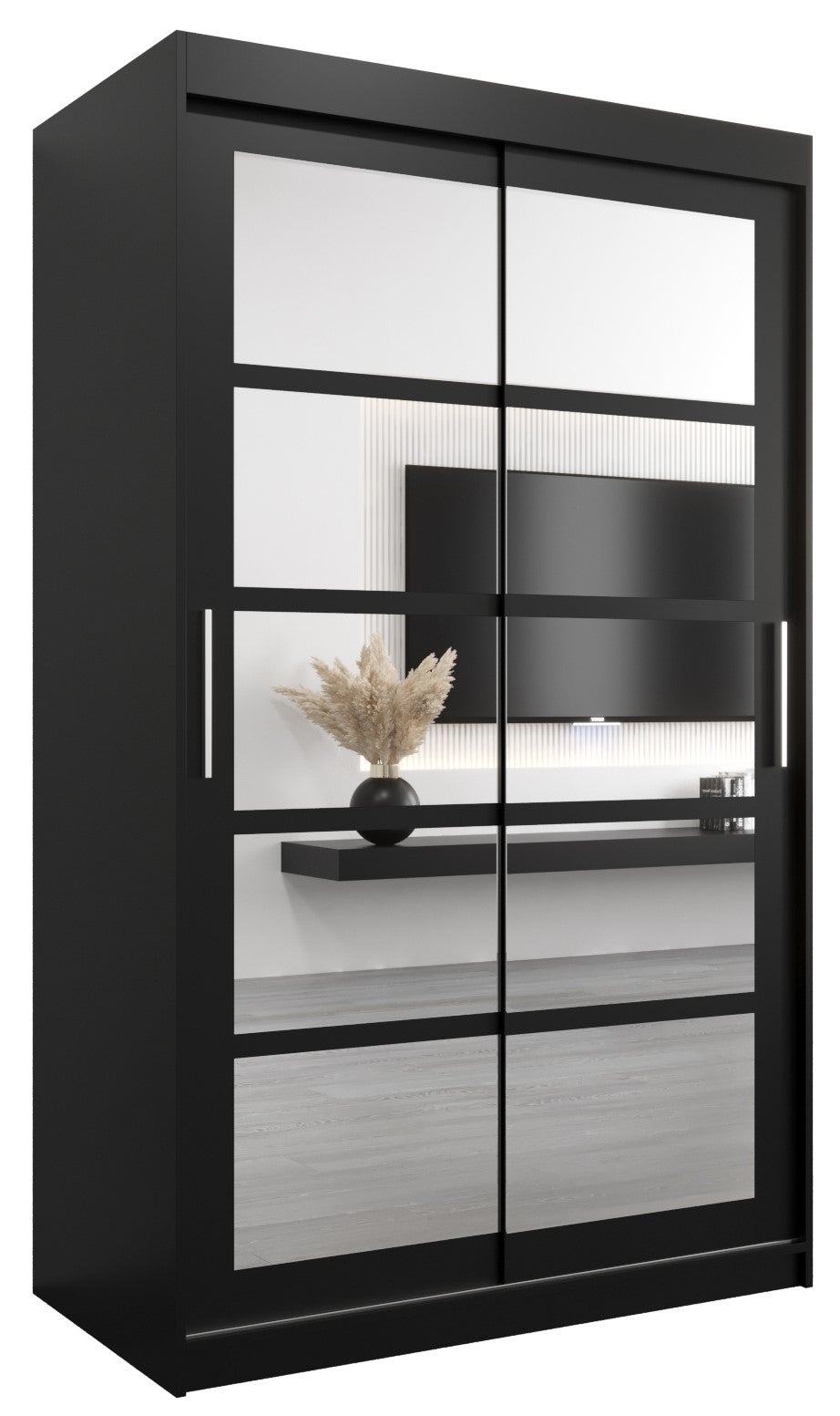 Szafa przesuwna garderoba ROMA 2 120 x 62 x 200 cm Czarny - Abiks Meble