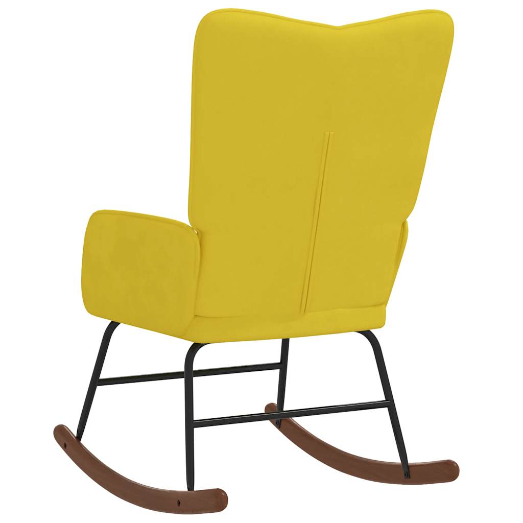 Maison Exclusive - Chaise à bascule Jaune moutarde Velours - 5