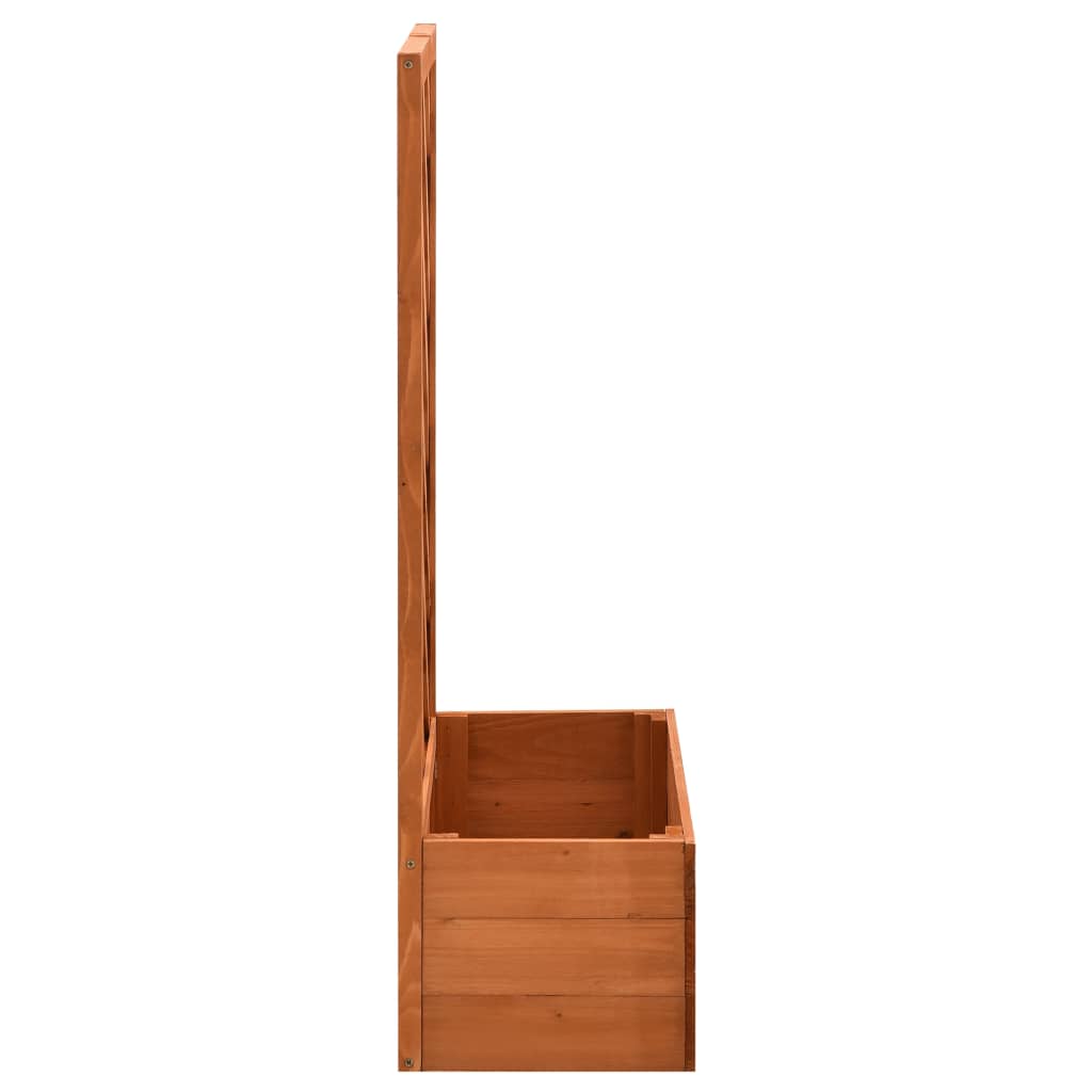 vidaXL Jardinière à treillis de jardin Orange 50x25x90cm Bois de sapin - 3