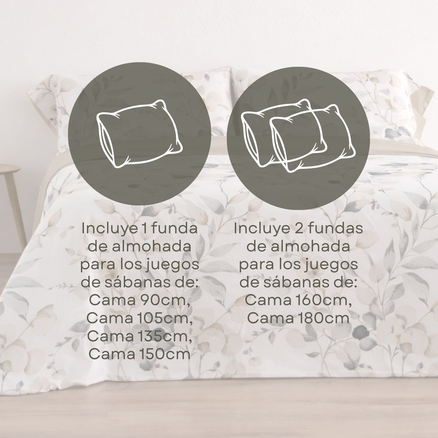 Jogo de Lençóis 144 fios Ahoa Bege Cama 160cm (4 peças) Donegal Collections - 6