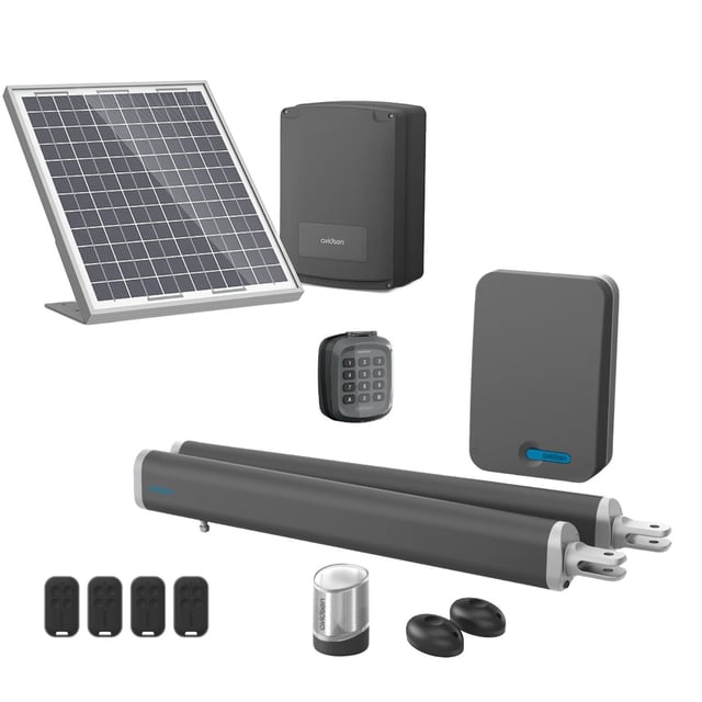Motorisation solaire à vérins Avidsen Teha SE avec digicode pour portail battant
