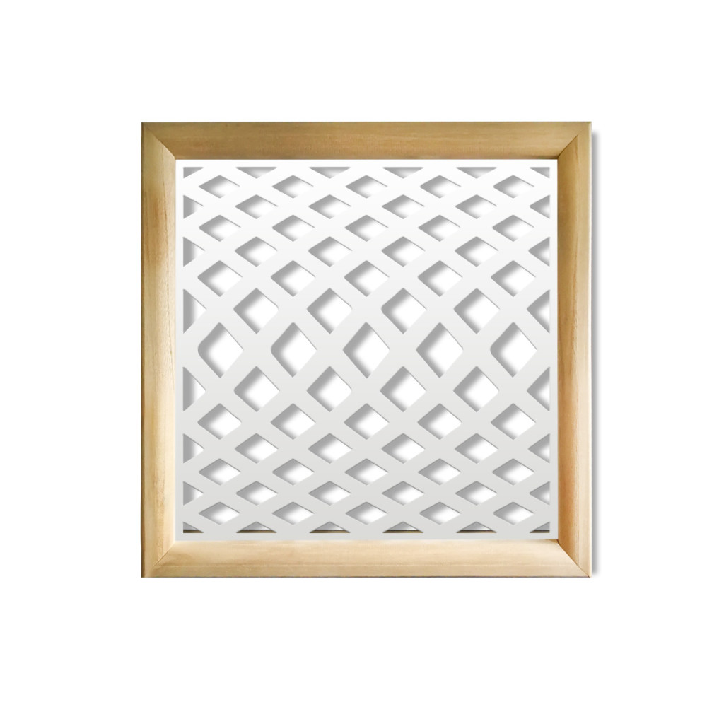Sevilla - módulos decorativos cuadrados de madera y pvc - medida 73x73cm - espesor 64mm - color interior blanco