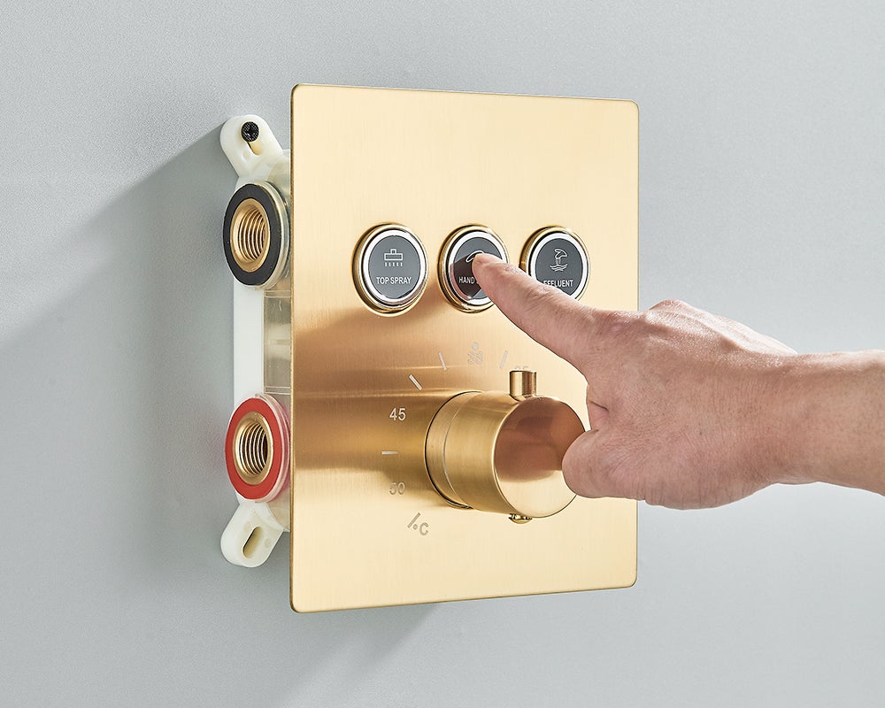Mitigeur de douche Encastré Neo LED Or - 7