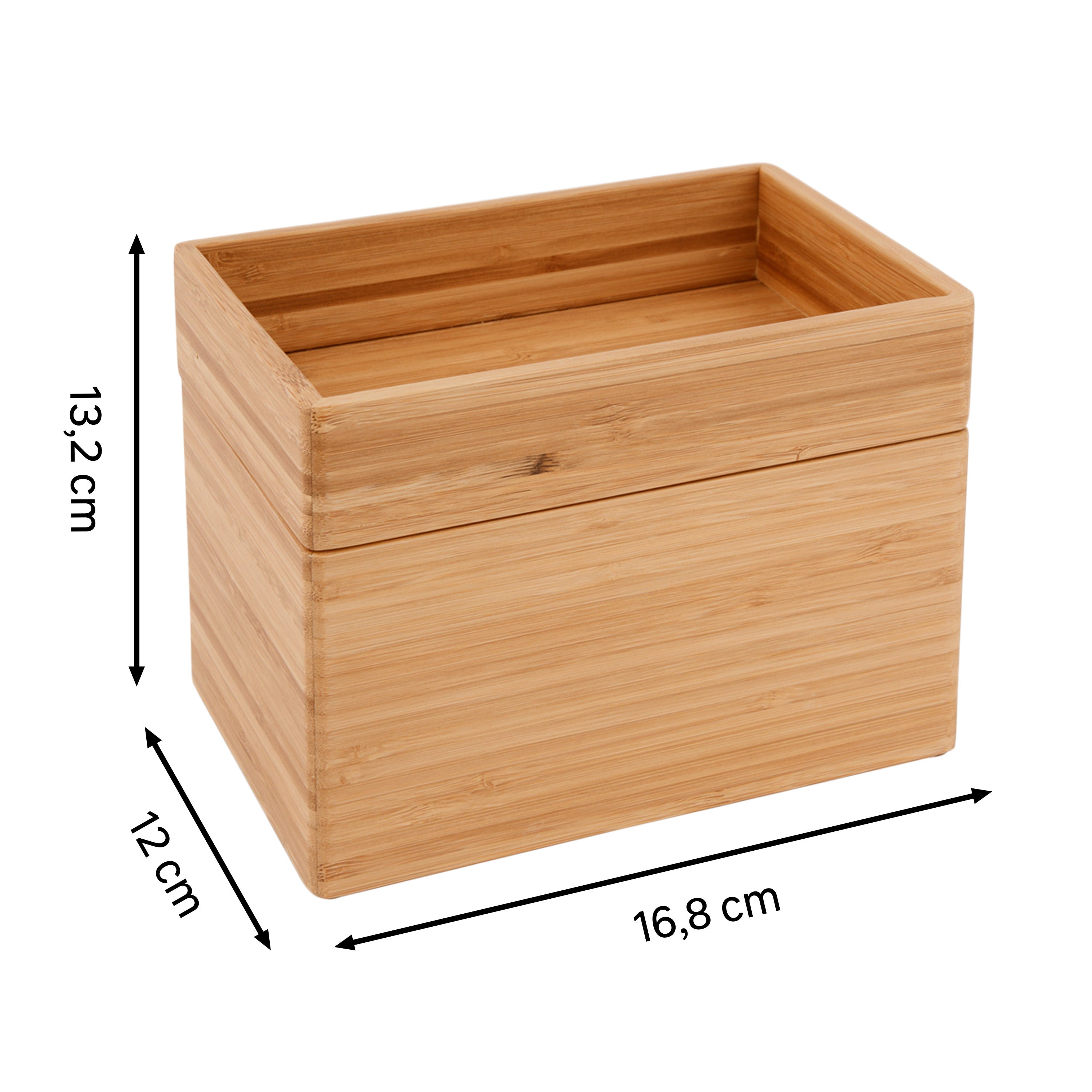 Boîte de salle de bain Nature Bamboo marron 16.8x12.2 cm - 2