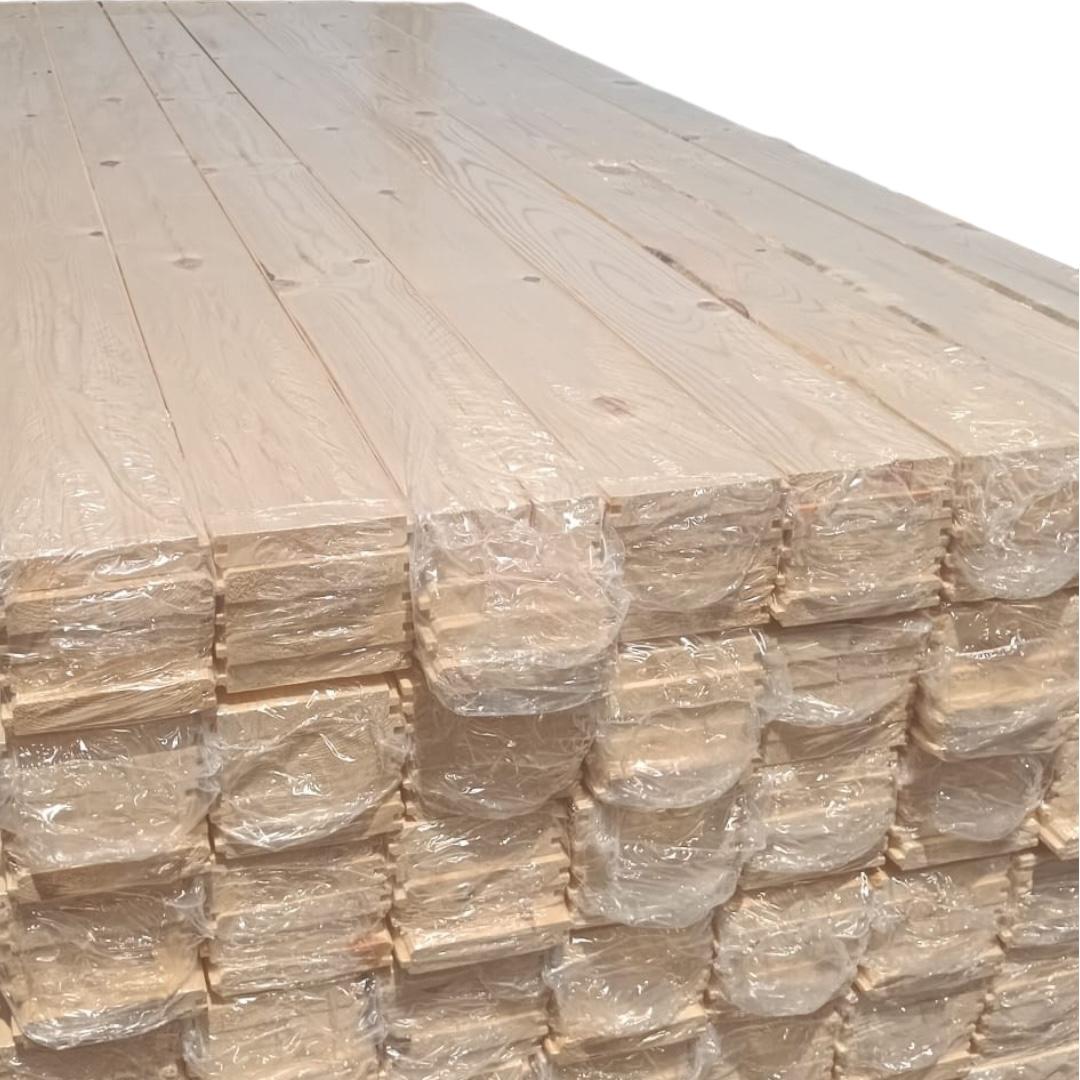 Revestimento de parede ou tecto em madeira de abeto macho e fêmea biselado 1,9x14,6x235 cm 4,20 m2/caixa (12 ripas) - 8