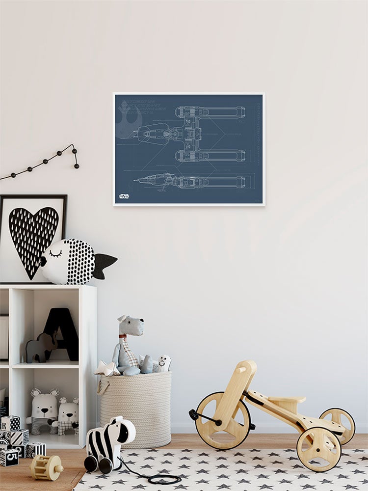Poster d'art de Komar - Star Wars EP9 Blueprint Y-Wing - Taille: 70 x 50 cm - 2